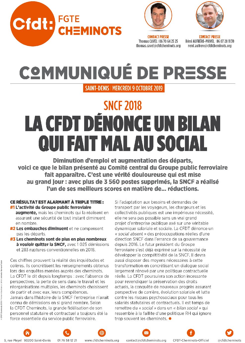 La CFDT dénonce un bilan qui fait mal au social