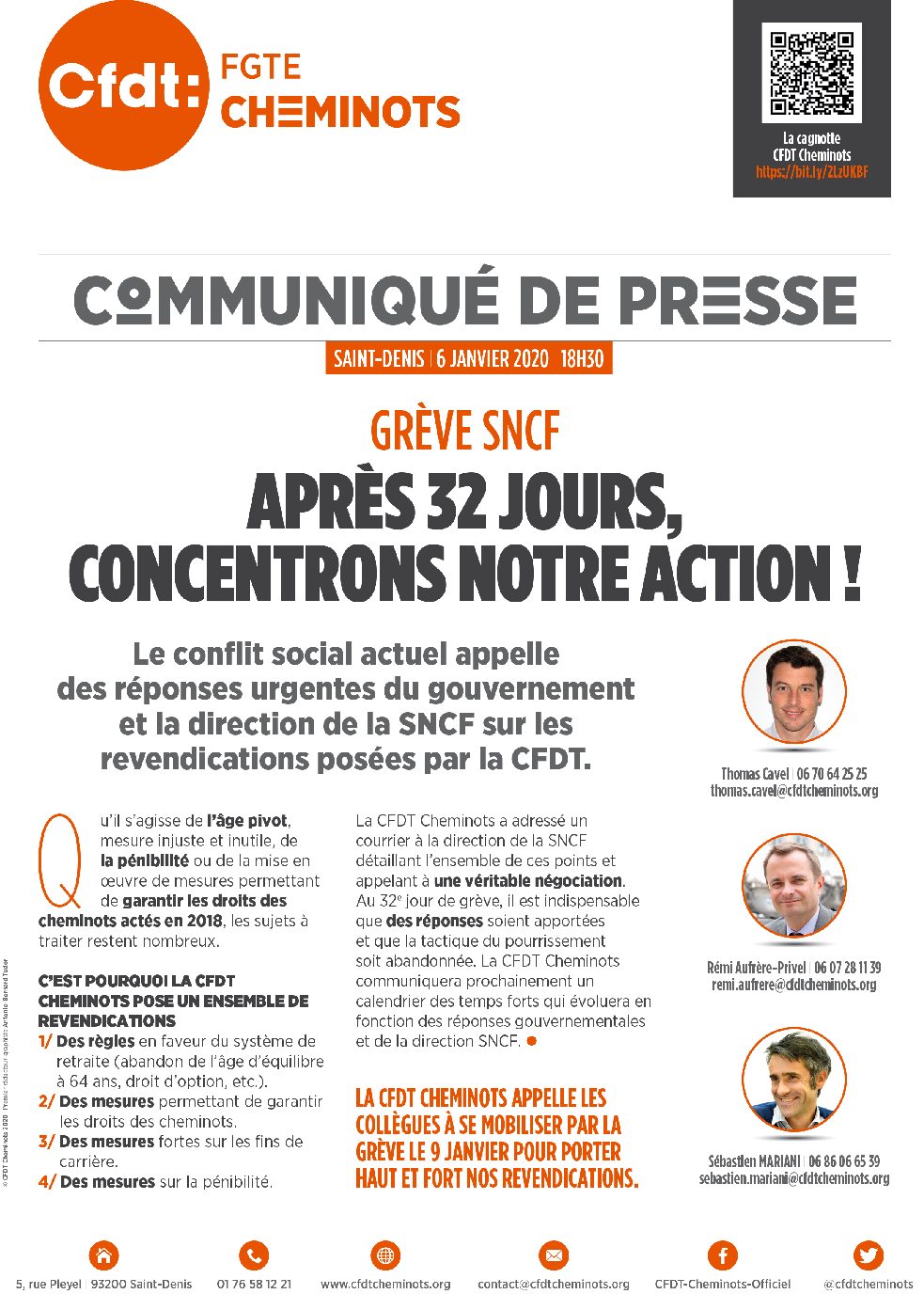 Grève SNCF, après 32 jours, concentrons notre action !