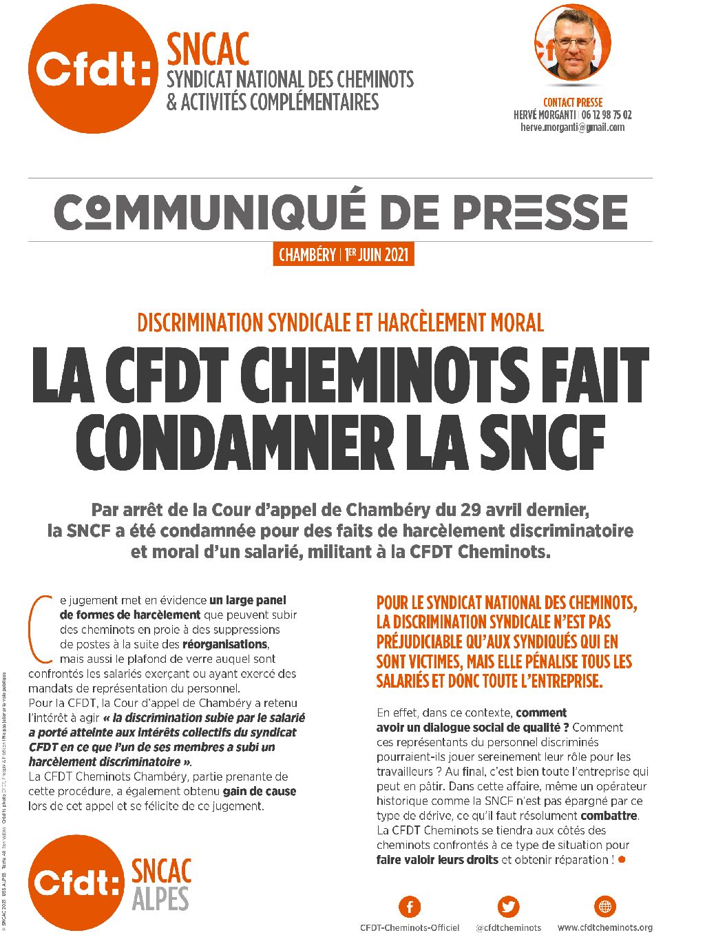 La CFDT Cheminots fait condamner la SNCF
