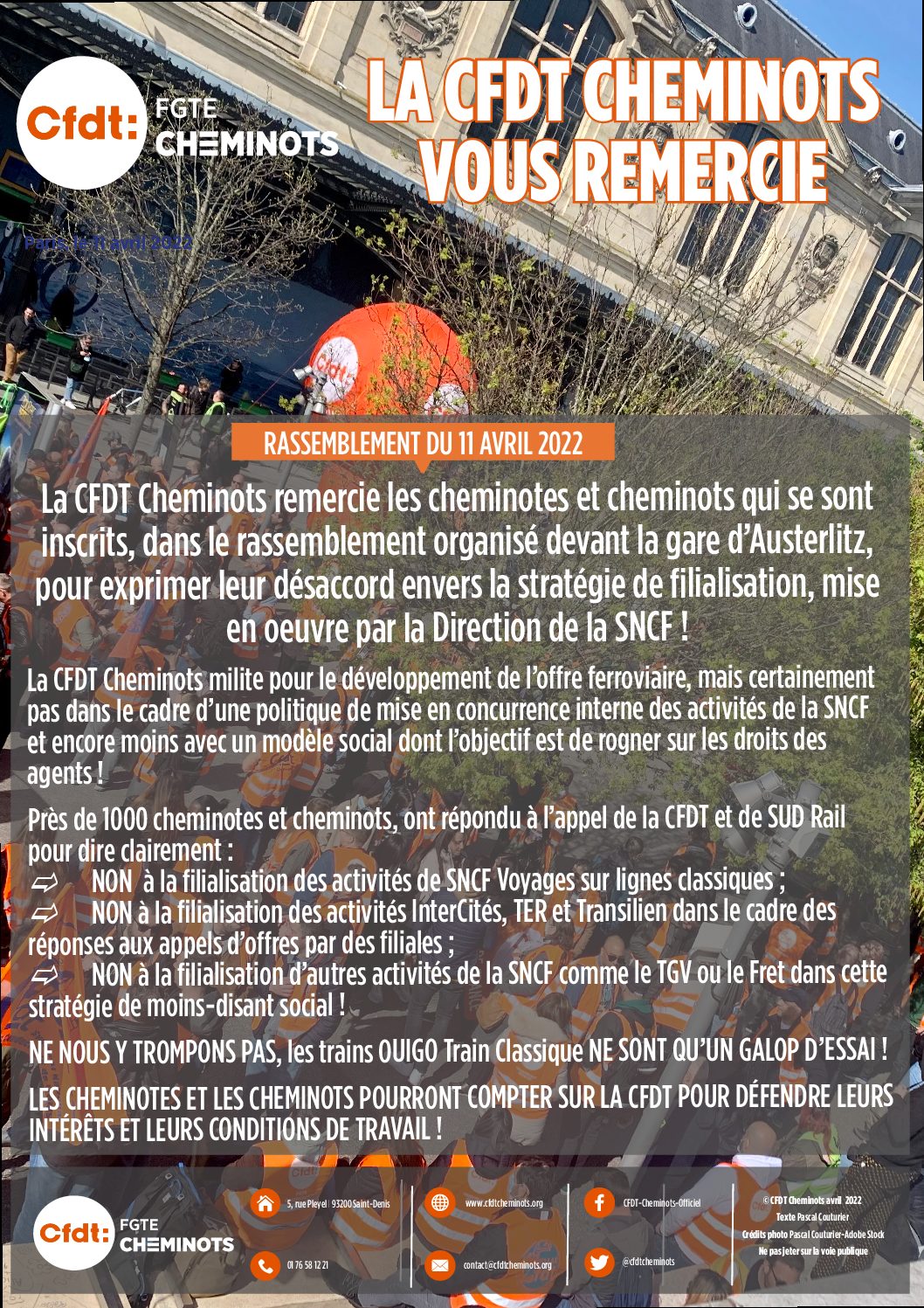 LA CFDT VOUS | RASSEMBLEMENT DU 11 AVRIL