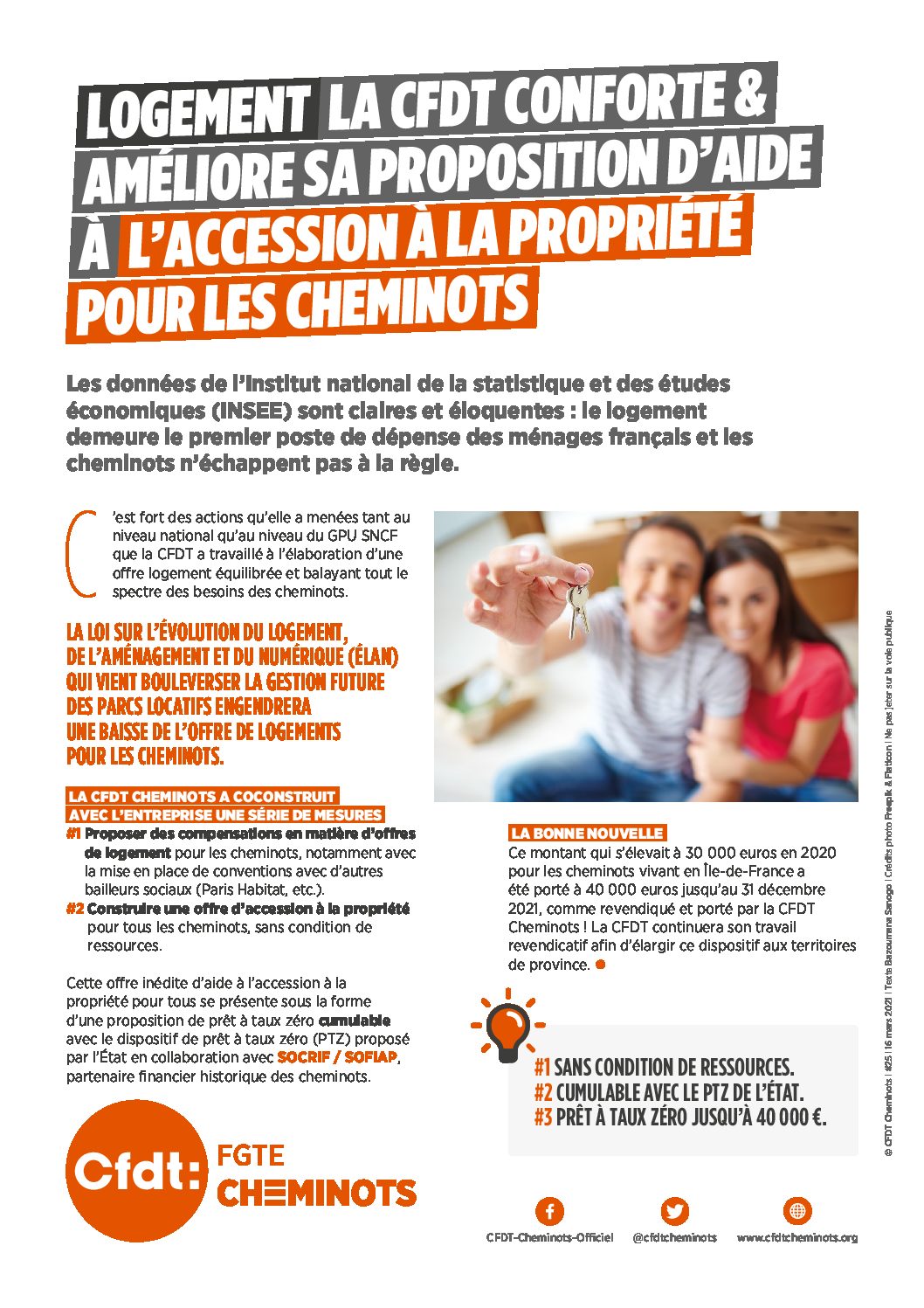 Logement – La CFDT conforte & améliore sa proposition d’aide