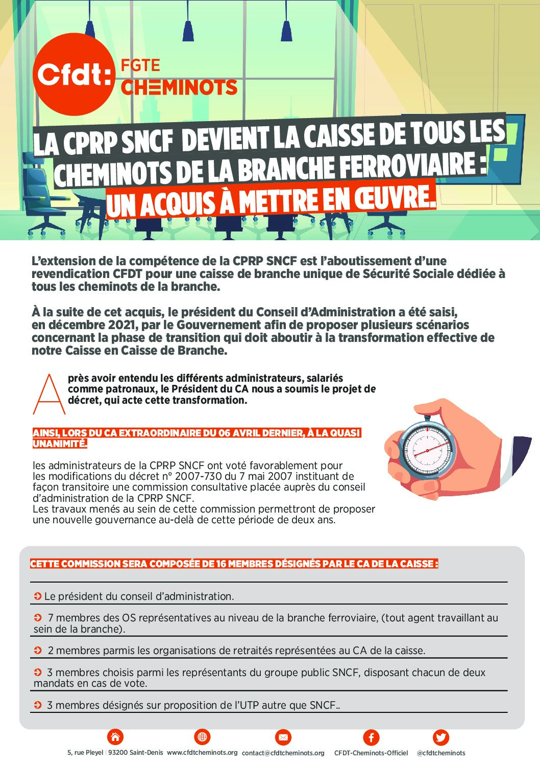 LA CPRP SNCF DEVIENT LA CAISSE DE TOUS LES CHEMINOTS DE LA BRANCHE FERROVIAIRE : UN ACQUIS À METTRE EN ŒUVRE.