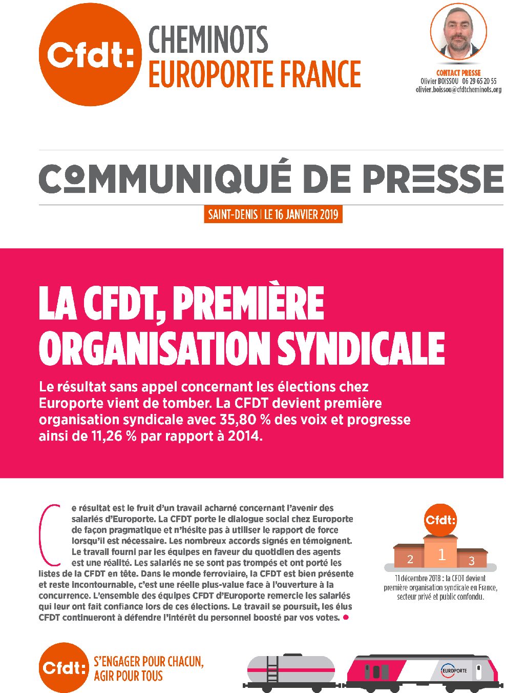 La CFDT, première organisation syndicale