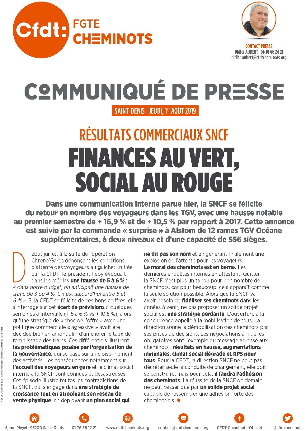 Finances au vert, social au rouge