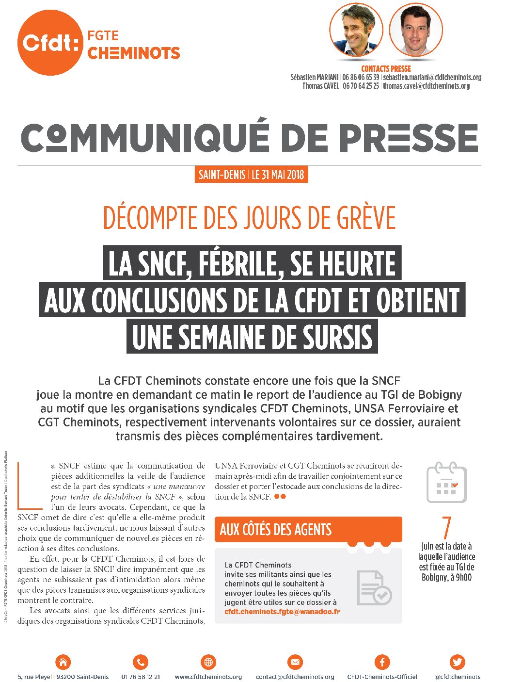 La SNCF, fébrile, se heurte aux conclusions de la CFDT et obtient une semaine de sursis