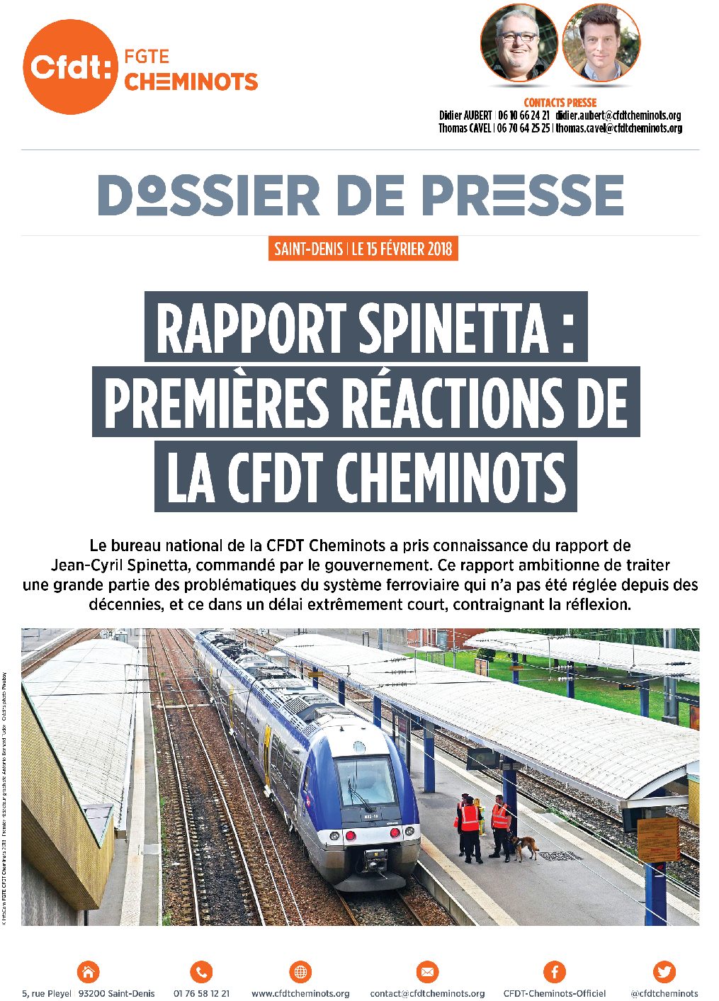 Rapport Spinetta : première réactions de la CFDT Cheminots