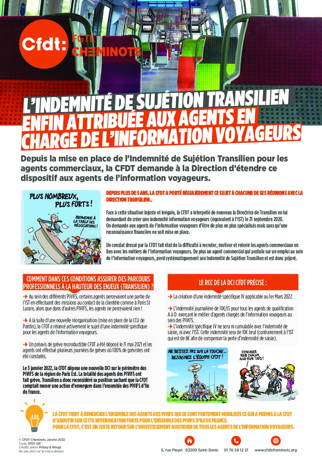 L’INDEMNITÉ DE SUJÉTION TRANSILIEN ENFIN ATTRIBUÉE AUX AGENTS EN CHARGE DE L’INFORMATION VOYAGEURS