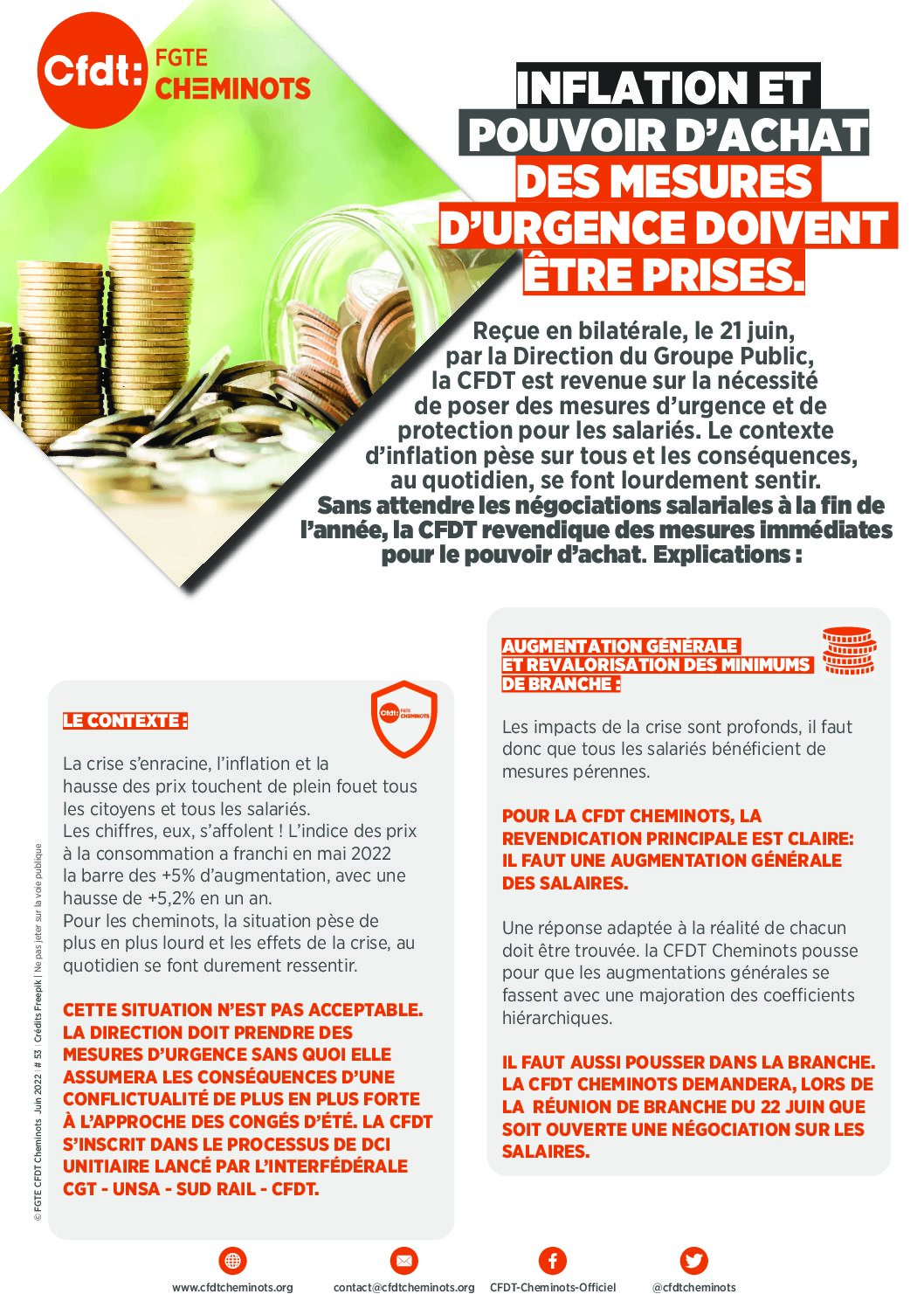 INFLATION ET POUVOIR D’ACHAT DES MESURES D’URGENCE DOIVENT ÊTRE PRISES.