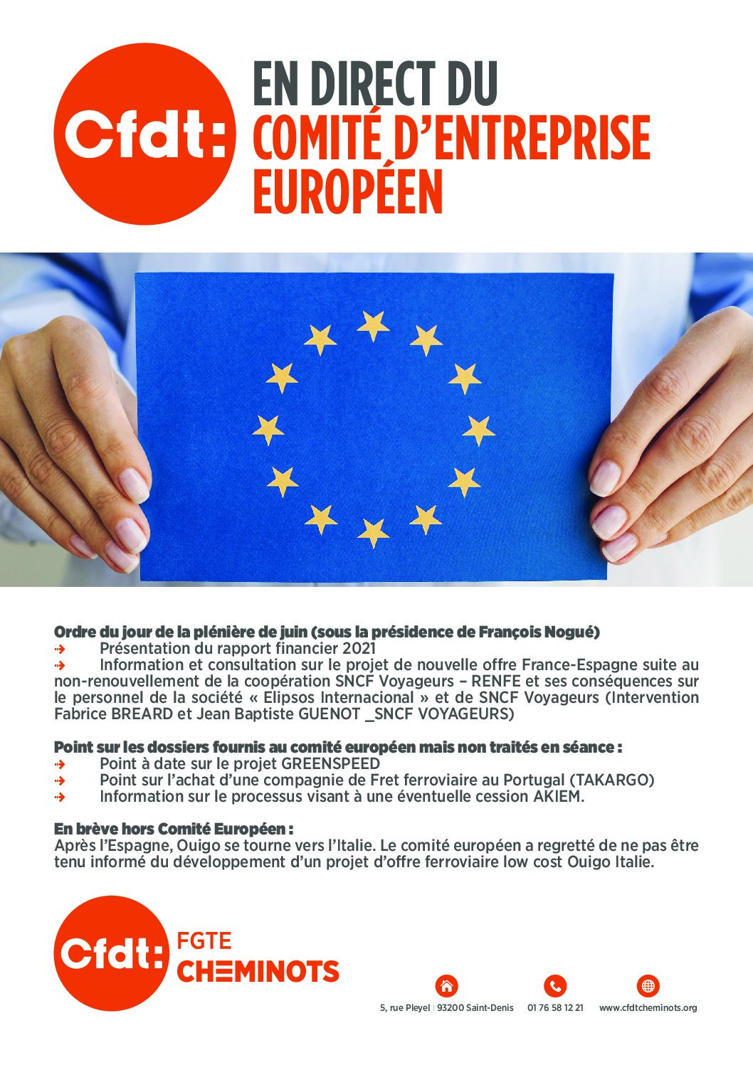 EN DIRECT DU COMITÉ D’ENTREPRISE EUROPÉEN