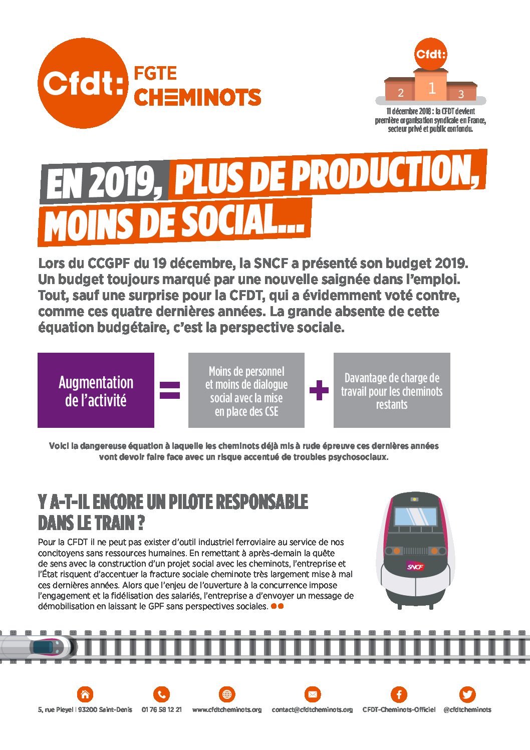 COMITÉ CENTRAL DU GROUPE PUBLIC FERROVIAIRE