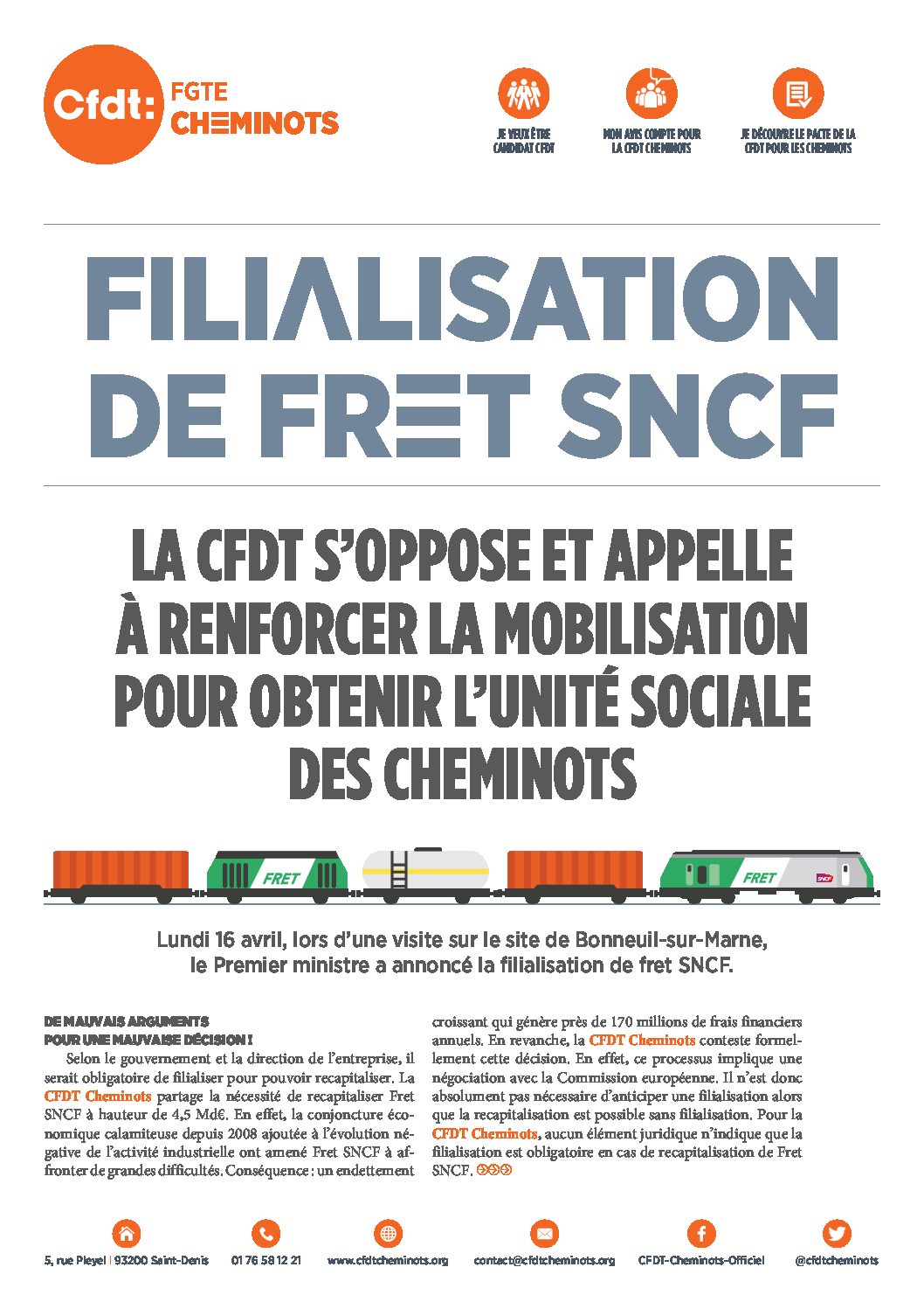 FILIALISATION DE FRET SNCF