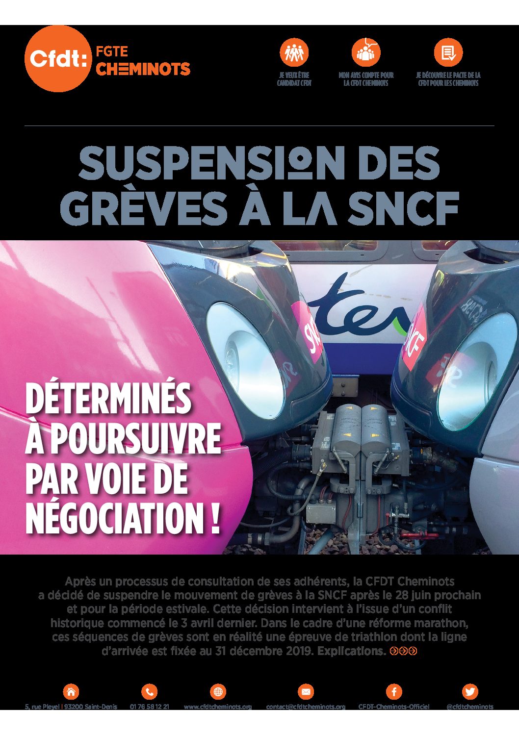 SUSPENSION DES GRÈVES