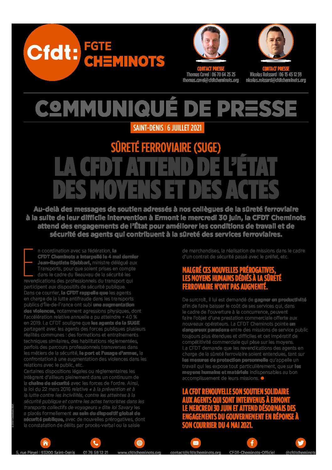 Communiqué de presse