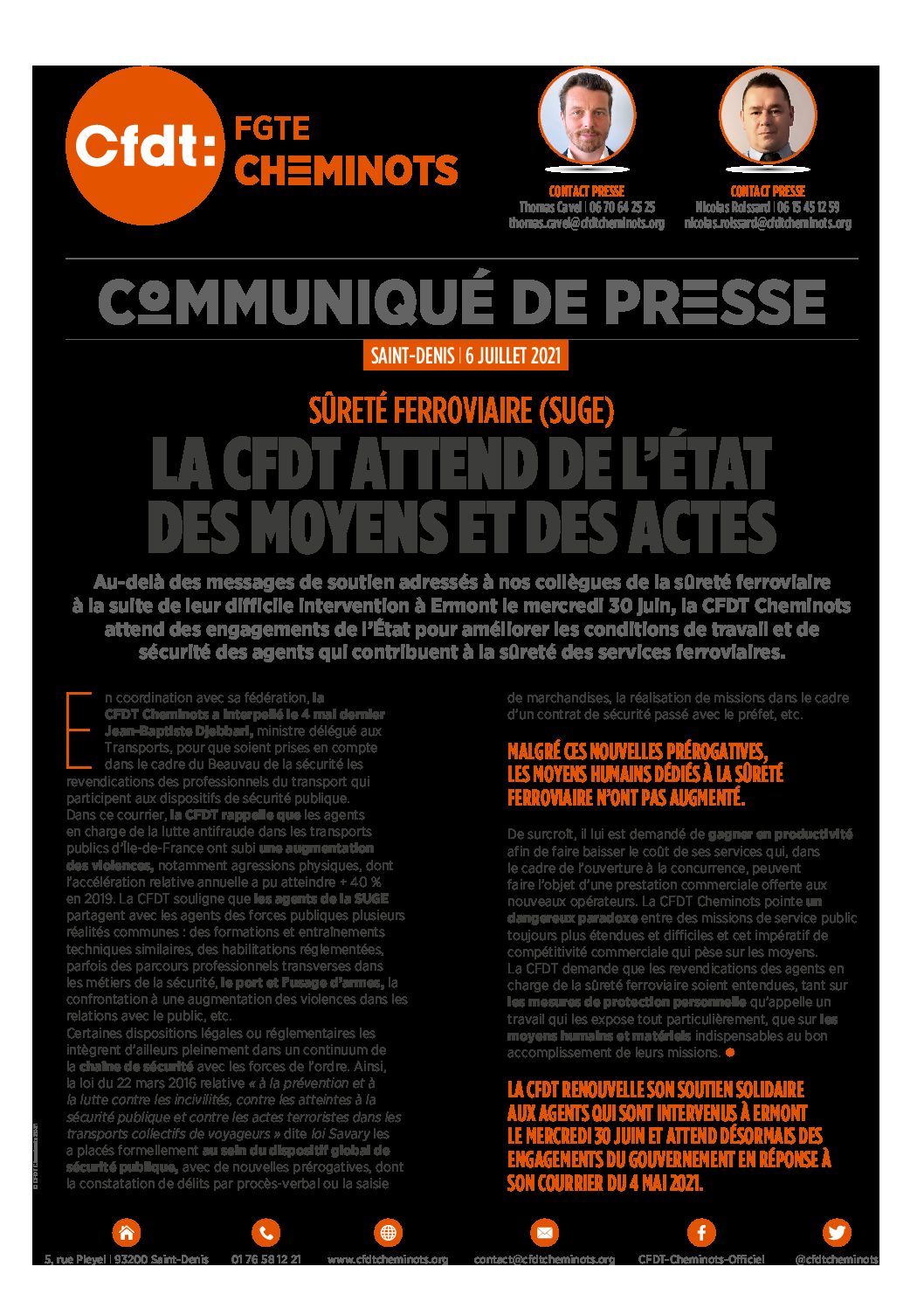 Communiqué de presse