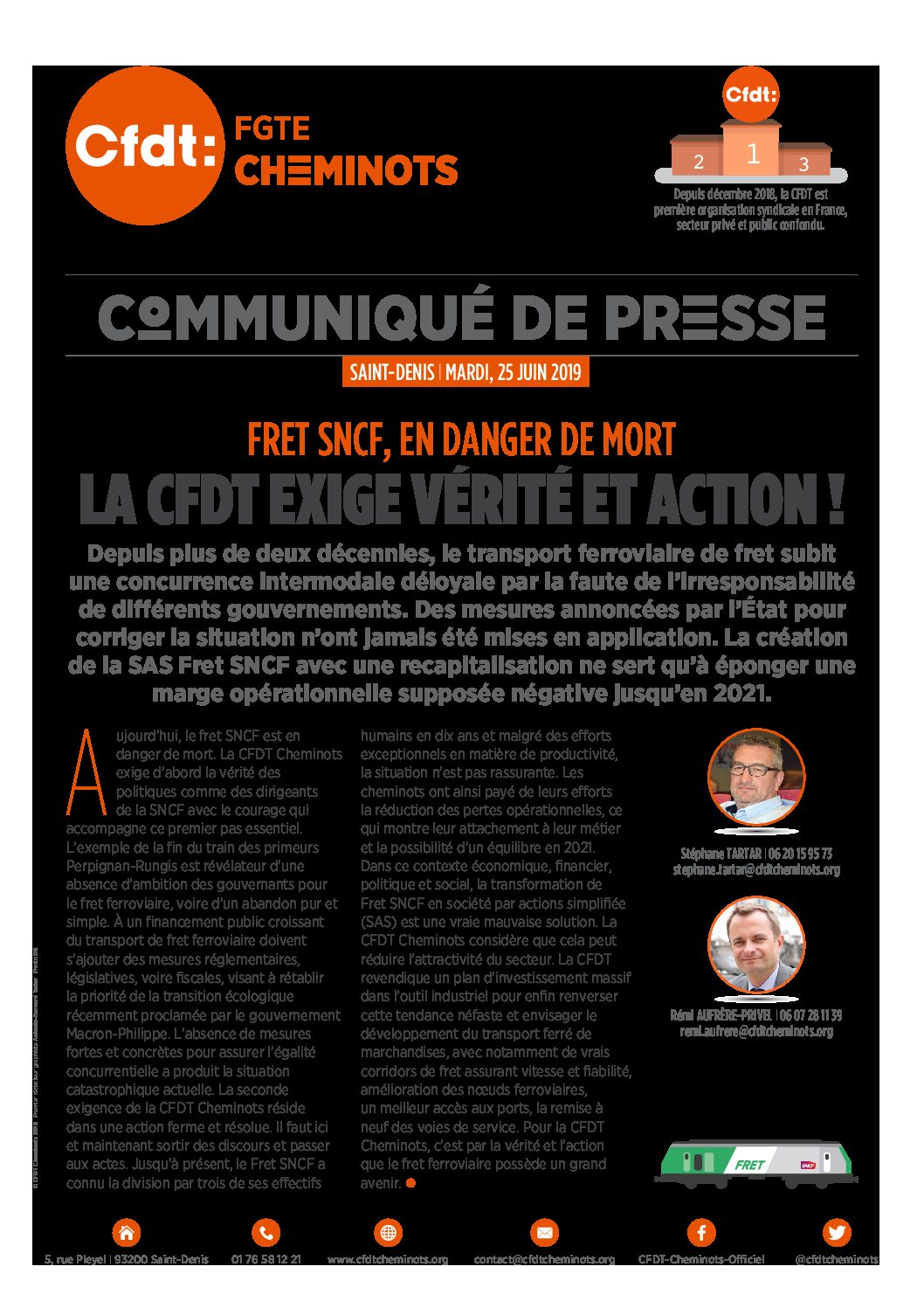 COMMUNIQUE DE PRESSE