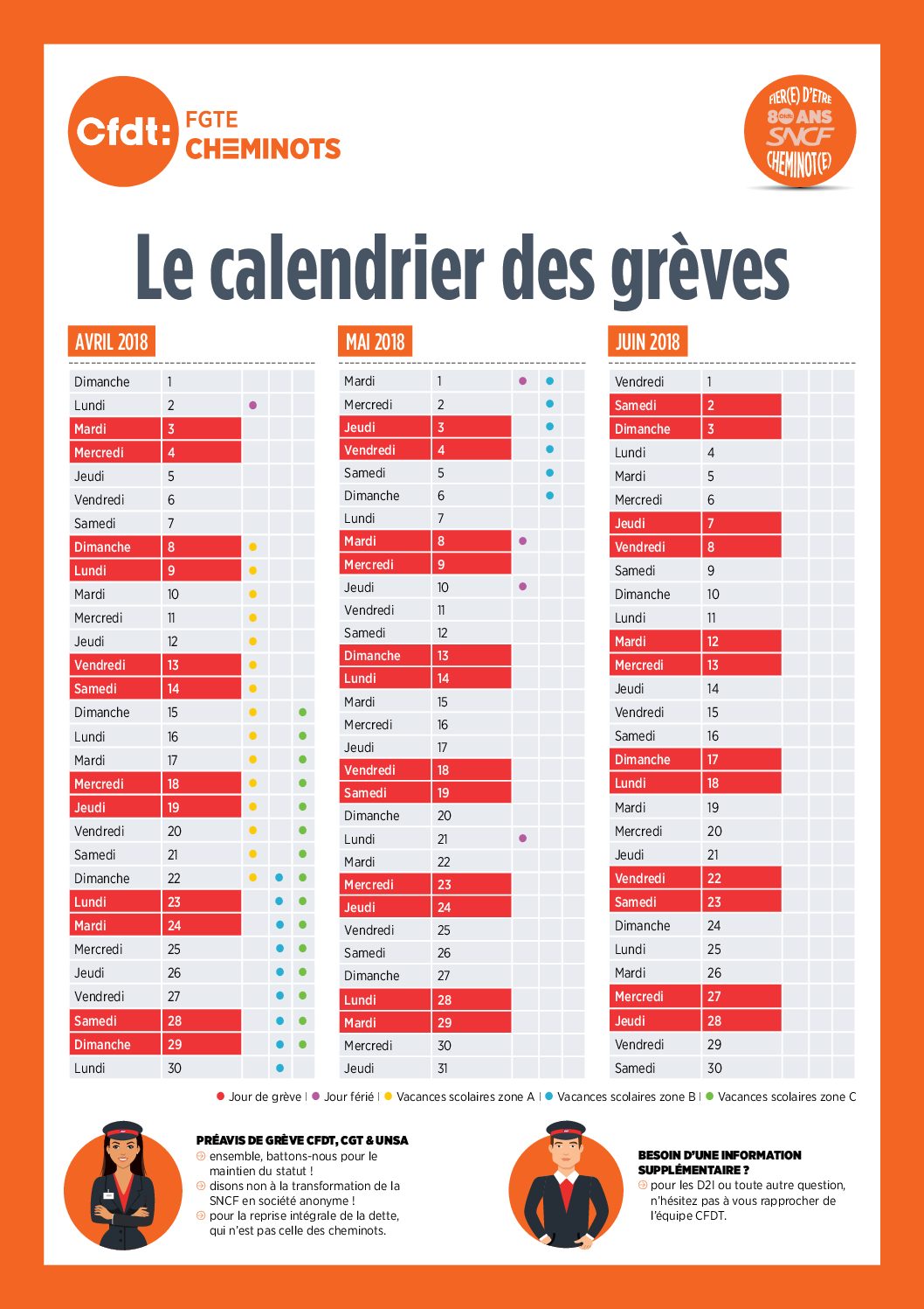 LE CALENDRIER DES GRÈVES