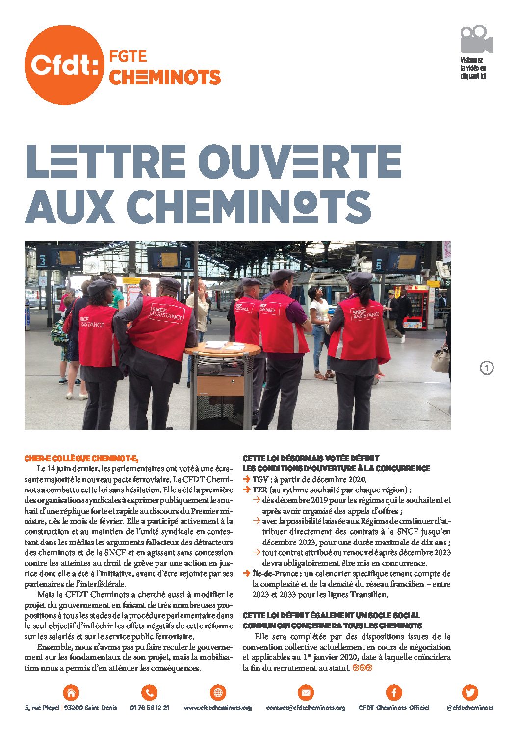 LETTRE OUVERTE AUX CHEMINOTS