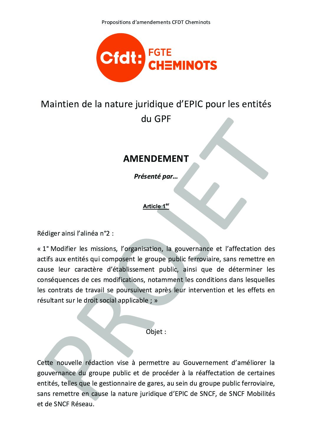 PROJET CFDT