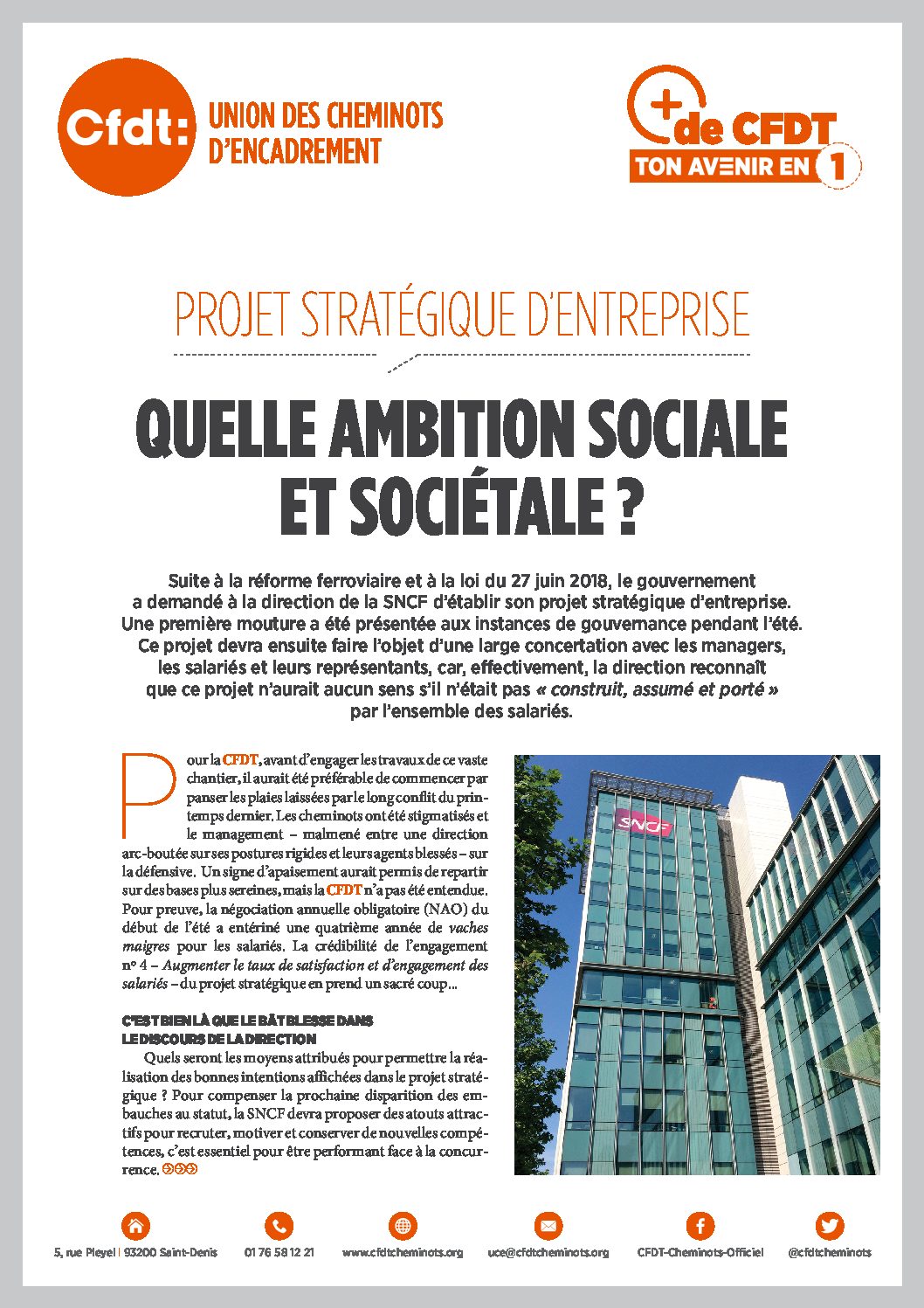 PROJET STRATÉGIQUE D’ENTREPRISE : QUELLE AMBITION SOCIALE ET SOCIÉTALE ?