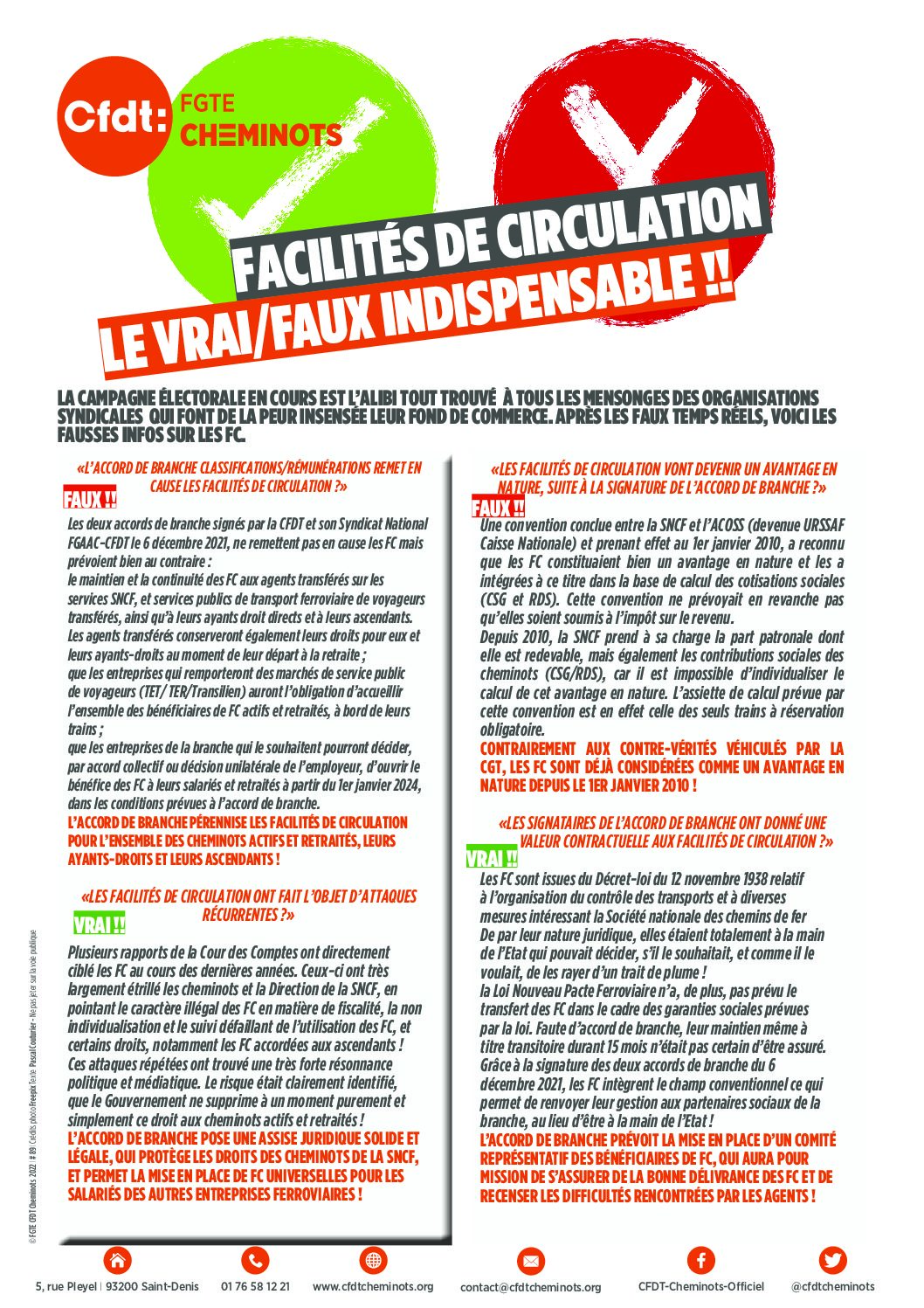 Facilités de circulation, le vrai/faux indispensable