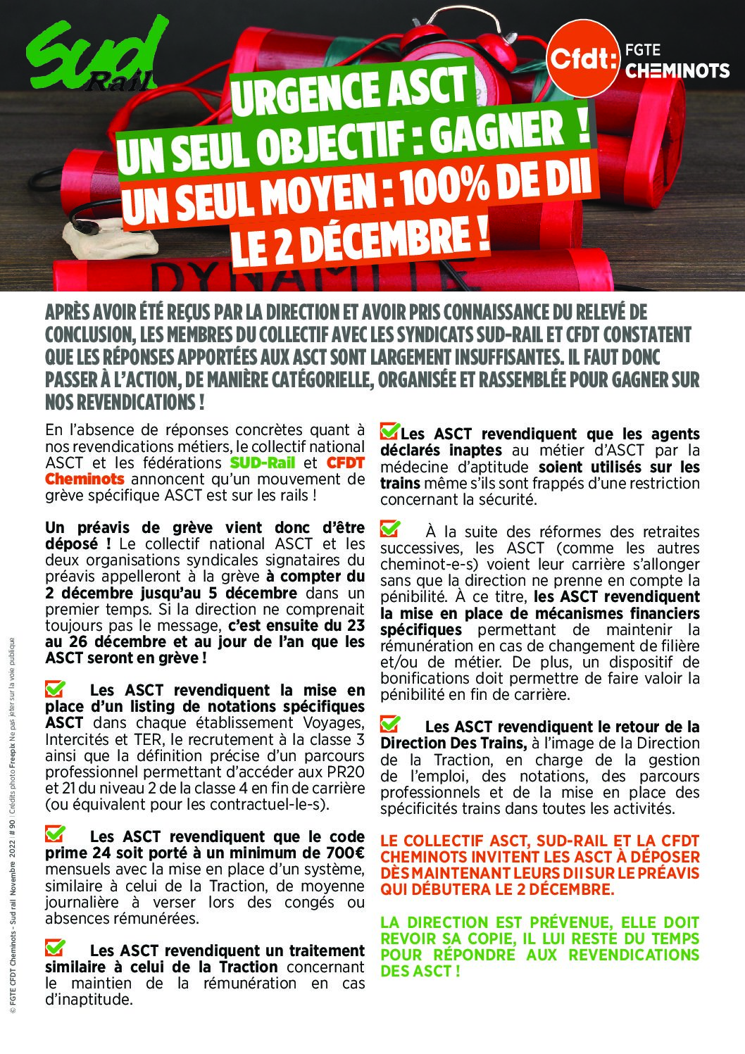 Urgence ASCT. Un seul objectif : gagner! Un seul moyen: 100% de DII le 2 décembre !