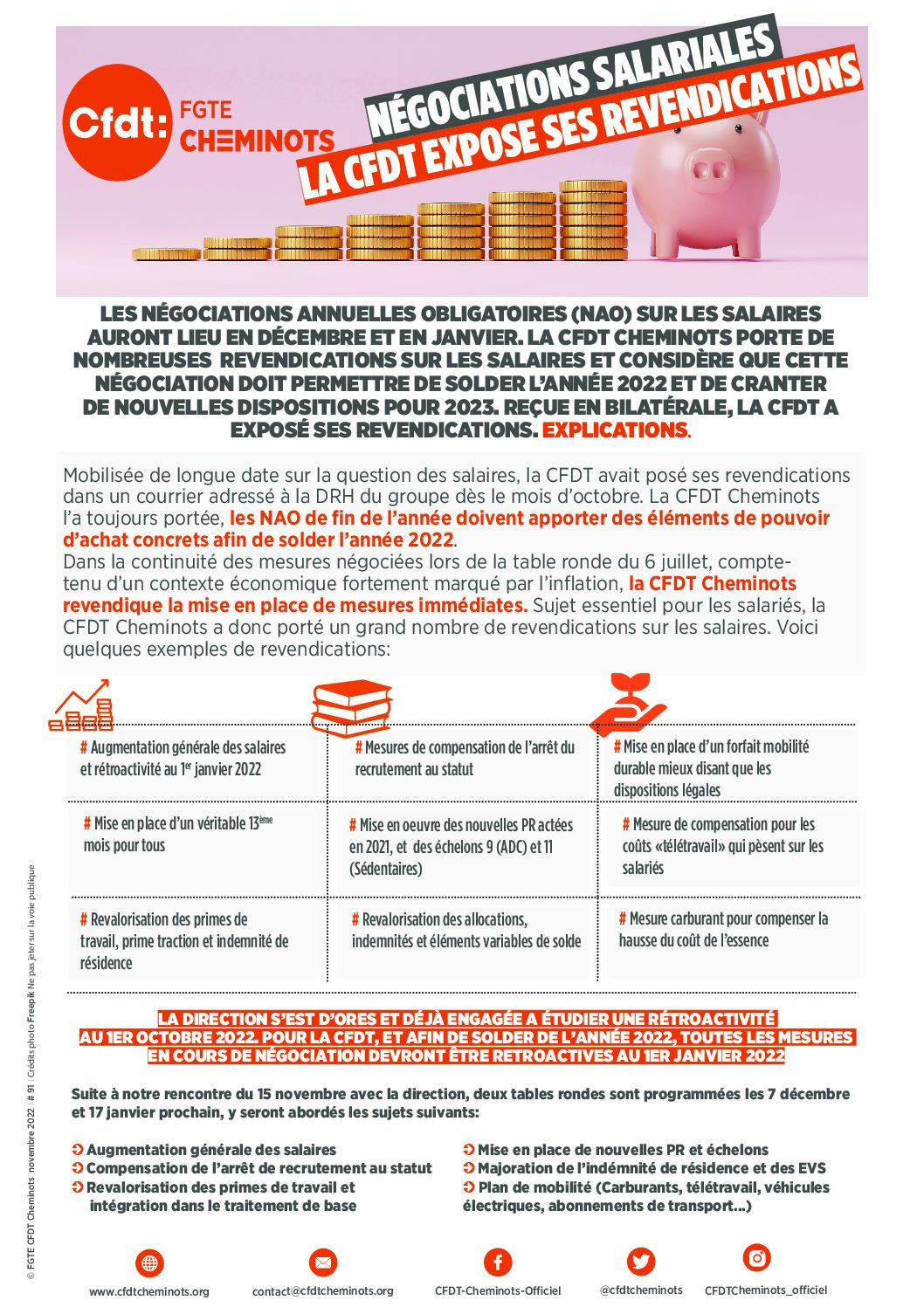 Négociations salariales: la CFDT expose ses revendications