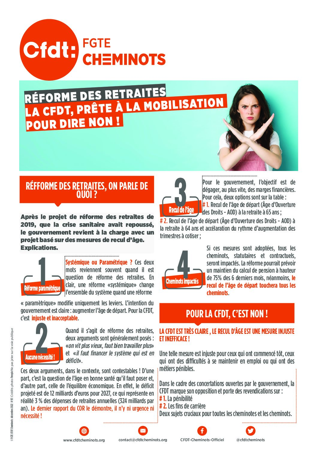 Réforme des retraites: la CFDT prête à la mobilisation pour dire non