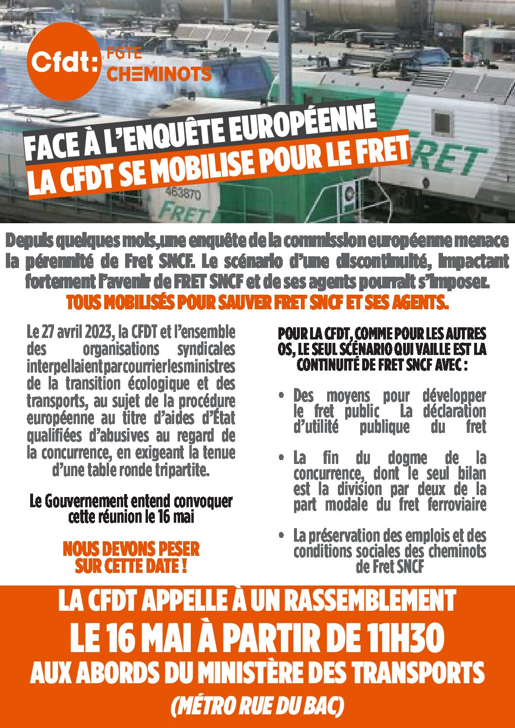 Rassemblement FRET 16 mai 2023