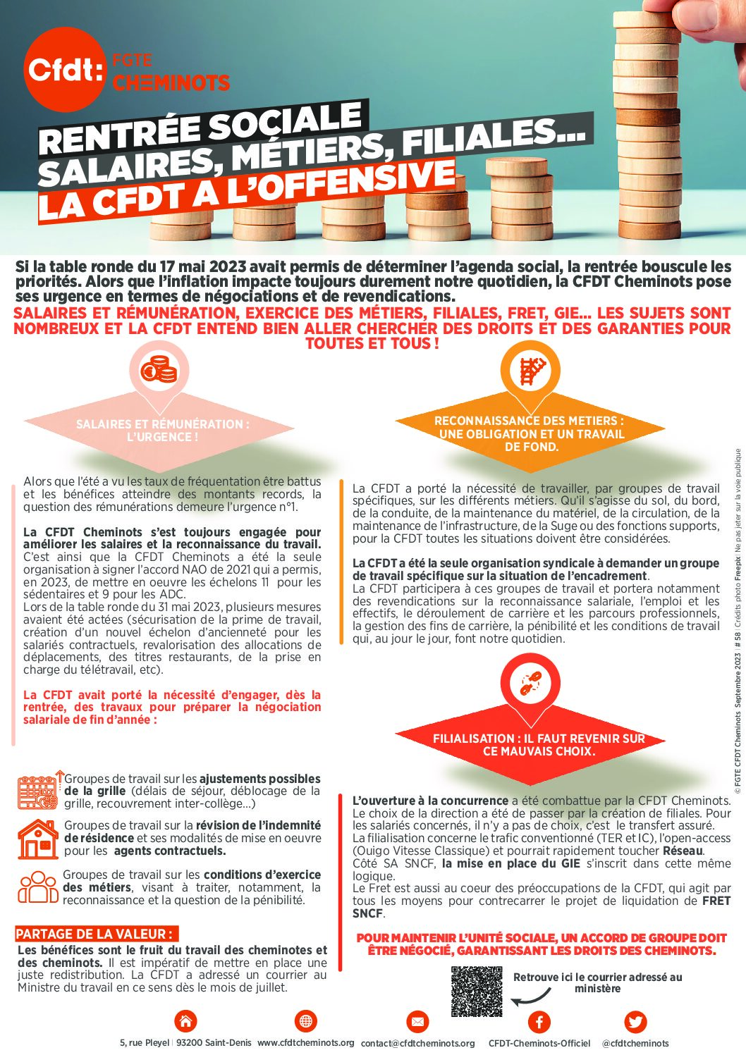 Rentrée sociale: salaires, métiers, filiales la CFDT à l’offensive