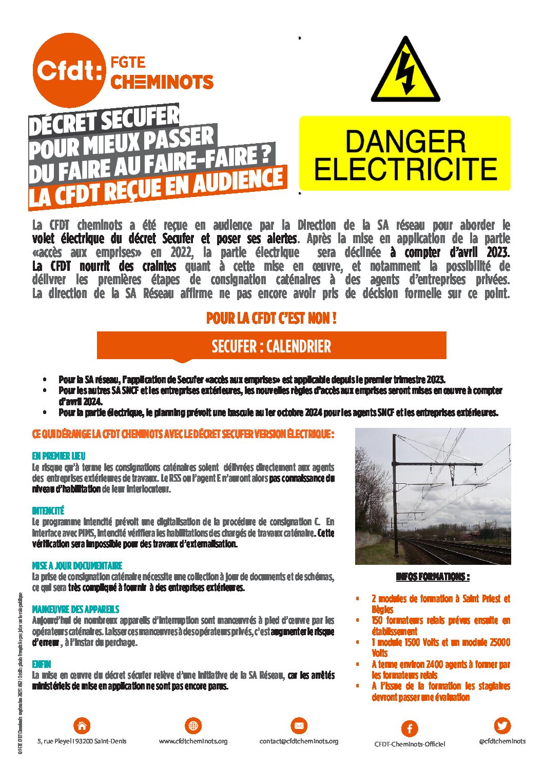 Décret Sécufer. La CFDT reçue en audience