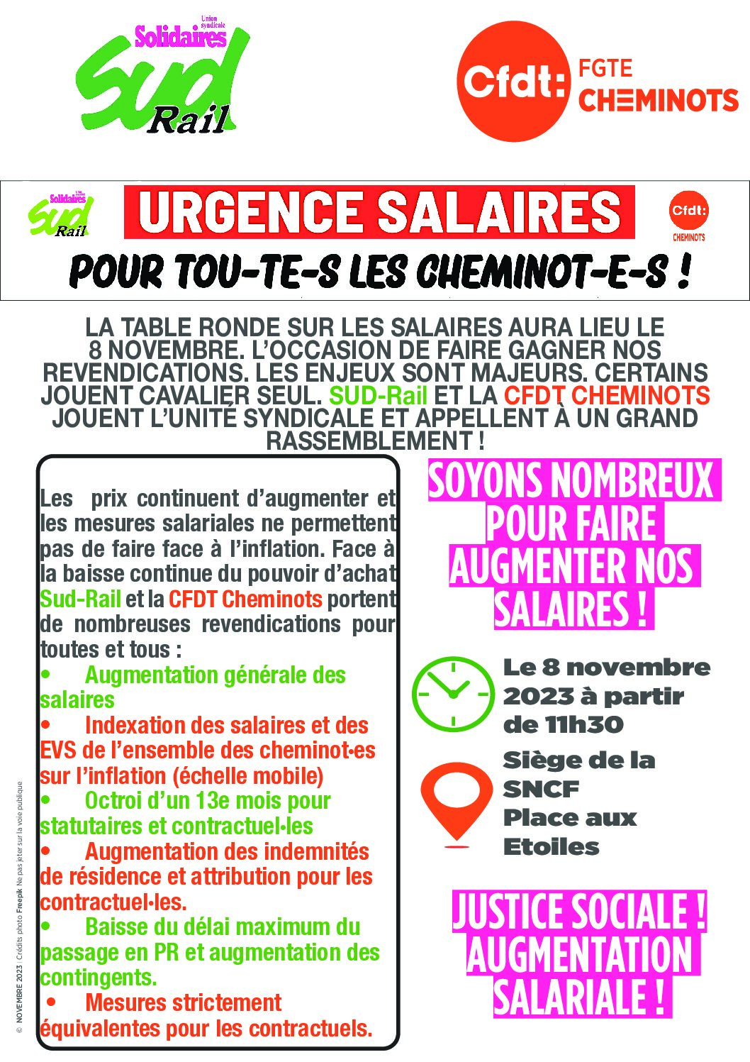 Urgences salaires pour tou-te-s les cheminot-e-s