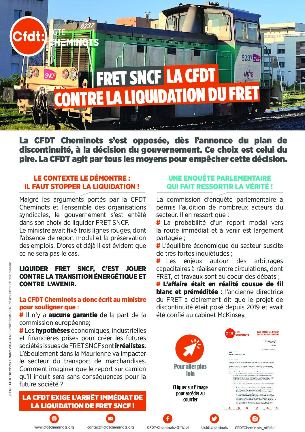 FRET SNCF, la CFDT contre la liquidation du FRET