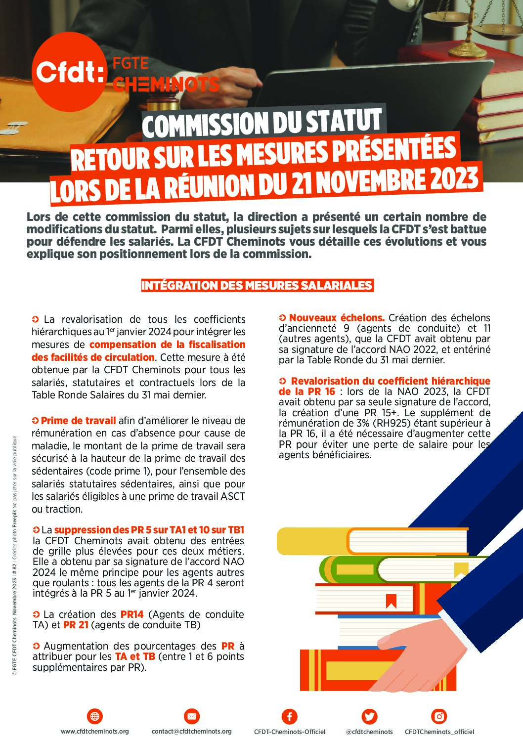 Commission du statut: retour sur les mesures présentées