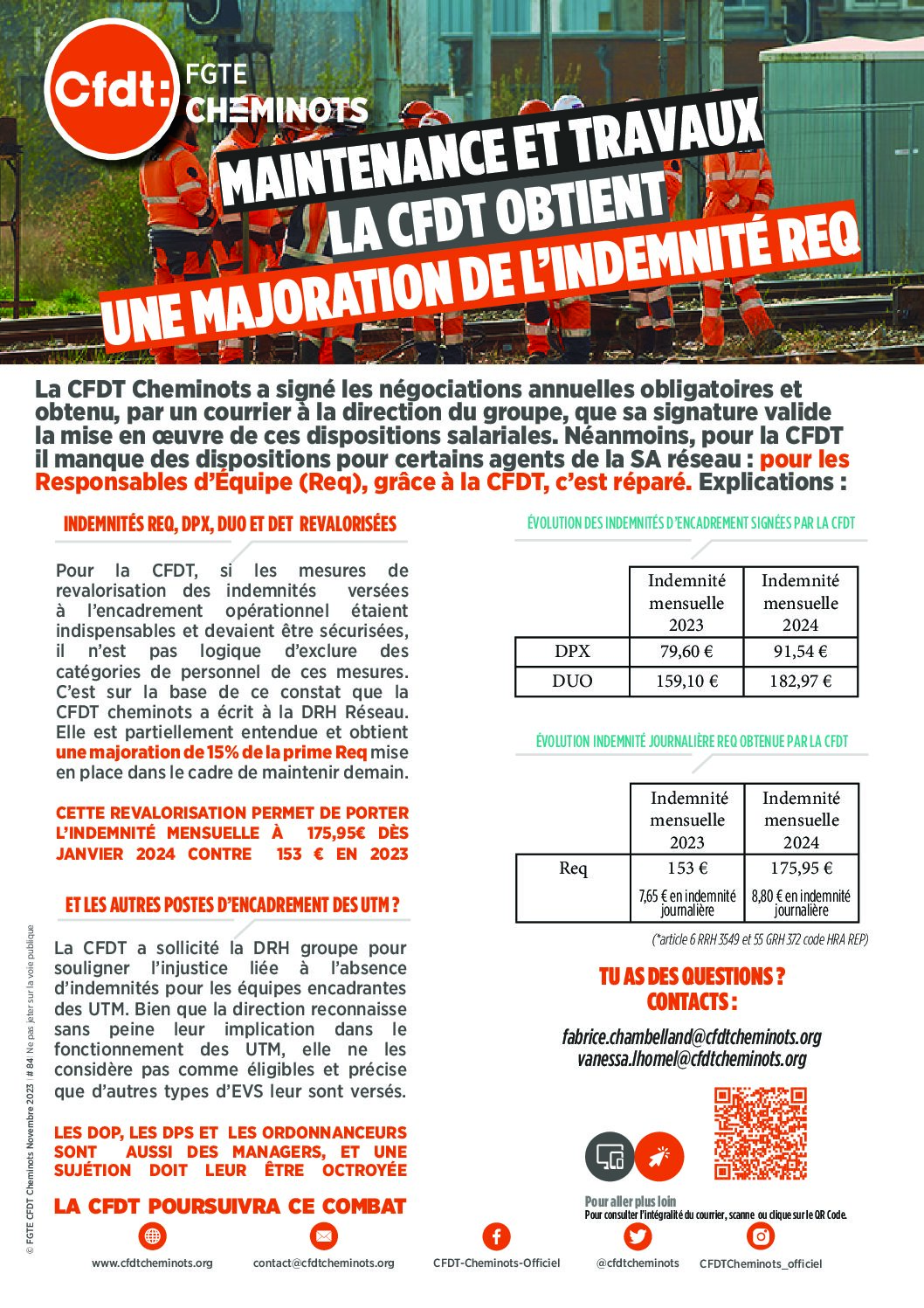 Maintenances & Travaux: indemnité REQ