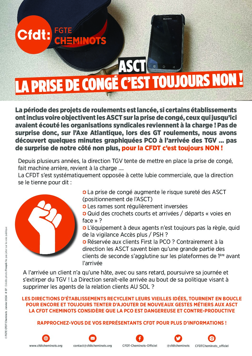 ASCT, la prise de congé, c’est toujours non !