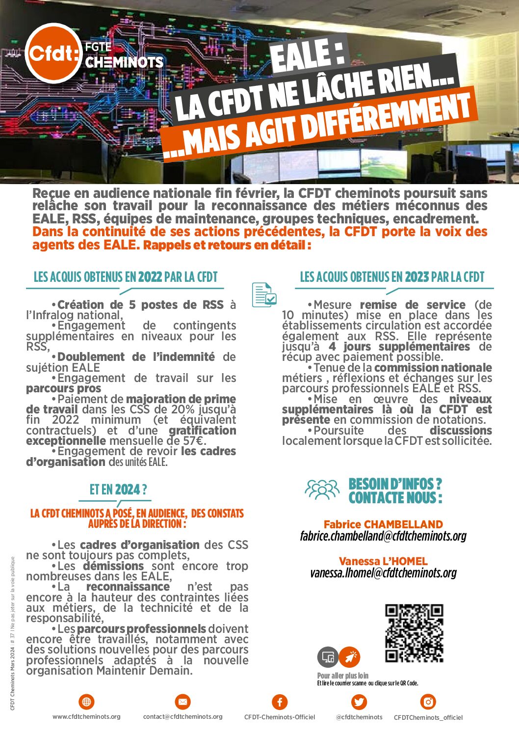 EALE, la CFDT ne lâche rien… mais agit différemment