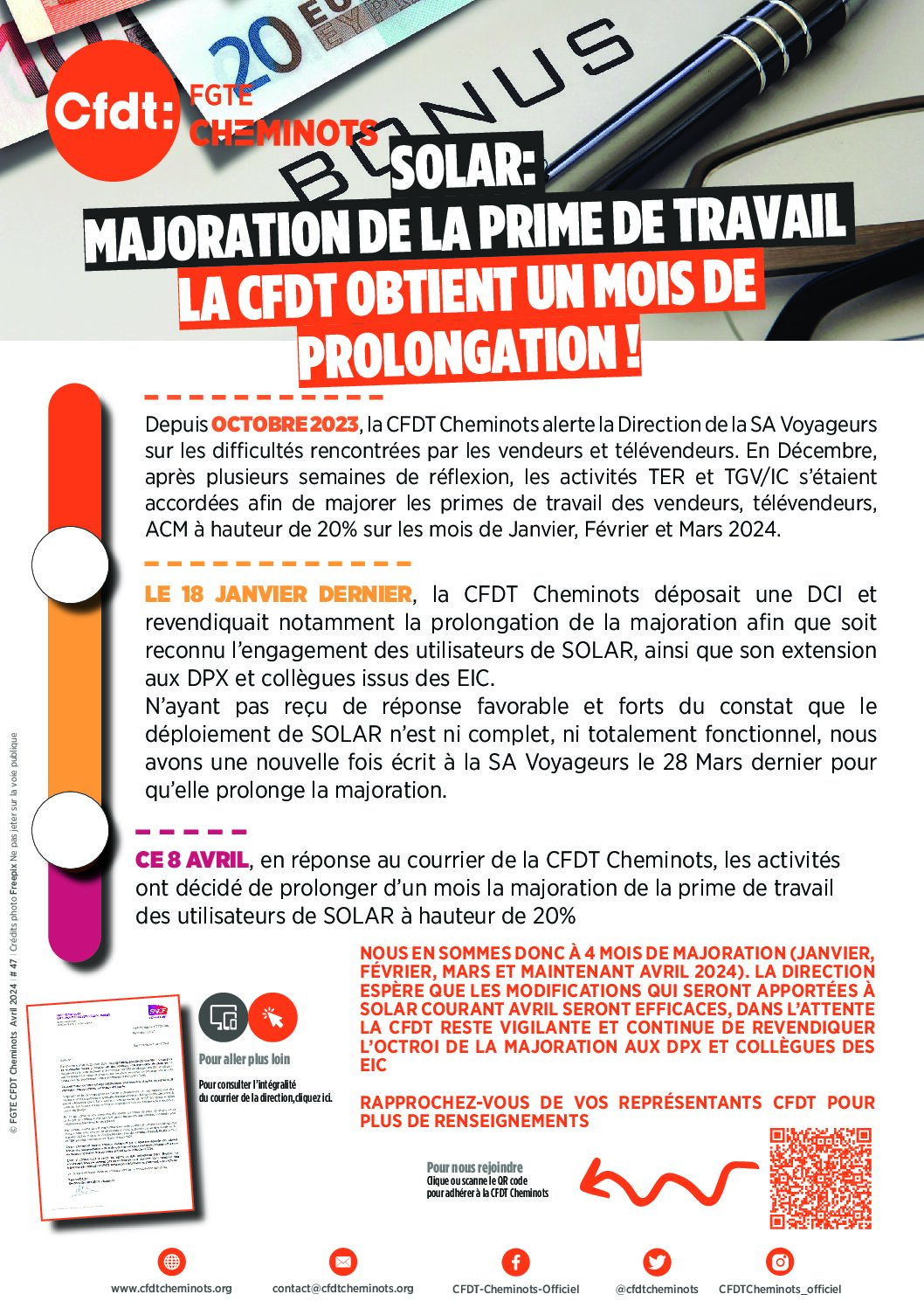 Solar | Majoration de la prime de travail, la CFDT obtient un mois de prolongation