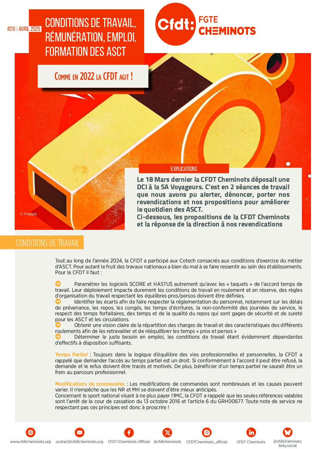 Conditions de travail, rémunération …